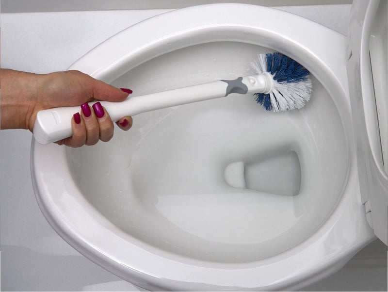 Unger No-Drip Toilet Brush Set, Flexible Neck Scrubber with Portable Carrying Caddy Holder, Discreet Bathroom Cleaning Supplies, Scrub Tough Stains with Non-Scratch Bristles - Image 2